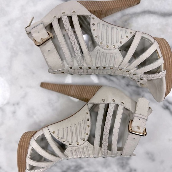 ALDO Braided Strappy Open Toe Leather Braided Platform Heels Bohemian Size 9/40 - Picture 8 of 8